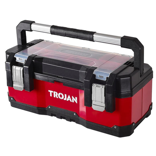 Trojan Tool Box 585 x 288 x 255mm Steel With Tote Organiser - Auzzistore