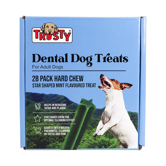 Trusty Star Mint Flavoured Hard Chew Stick Dog Treats 28 Pack - 504g - Dental Care