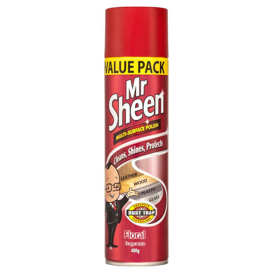 Mr Sheen Floral Multi Surface Polish Spray 400g - 66mm x 259mm - Dust Trap Technology