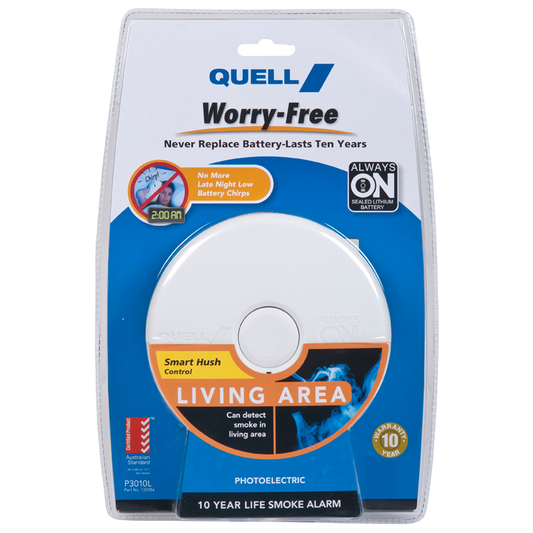 Quell Worry Free Photoelectric Alarm - 10 Year Battery - PVC - Reliable Safety - Auzzistore