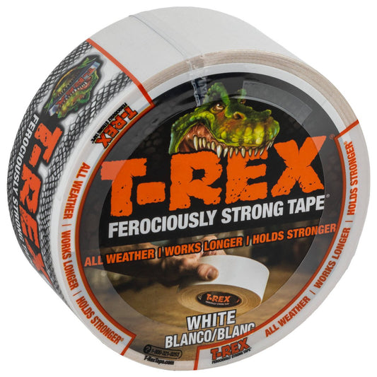 T Rex Duct Tape - 48mm x 9.1m - White - Heavy-Duty, UV Resistant - Auzzistore