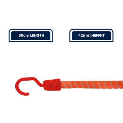 Grunt Reflecta Flat Bungee Strap - 60cm - Rubber - Reflective