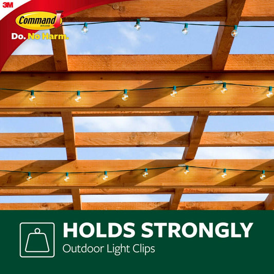 Command Outdoor Light Clips - Clear - 16 Clips & 20 Strips - Damage Free Decorating - 98.2mm x 171.45mm x 36.57mm – view 2 - Auzzistore