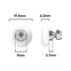 Rolltrak 19mm Acetal Convex Roller - 8kg Load - Threaded Stud - White