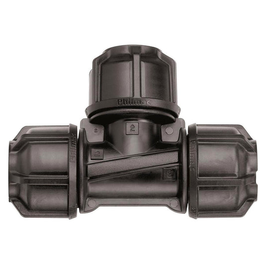 Philmac Pipe Tee - 16mm x 16mm - Polypropylene - Easy Disassembly - Auzzistore