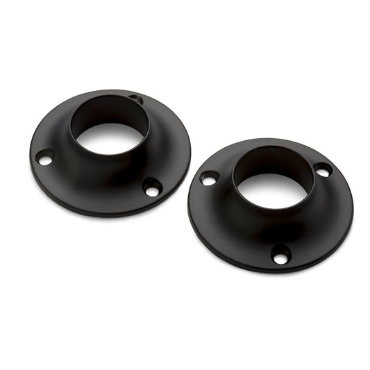 Sandleford 25mm Black Rod Fitting Round Flange 2 Pack Steel Durable - Auzzistore