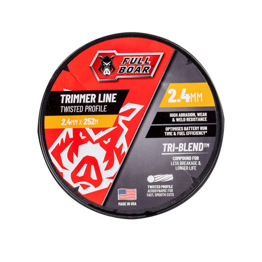 Full Boar Trimmer Line 2.4mm x 252m - Twisted Profile - Durable, Efficient - Auzzistore