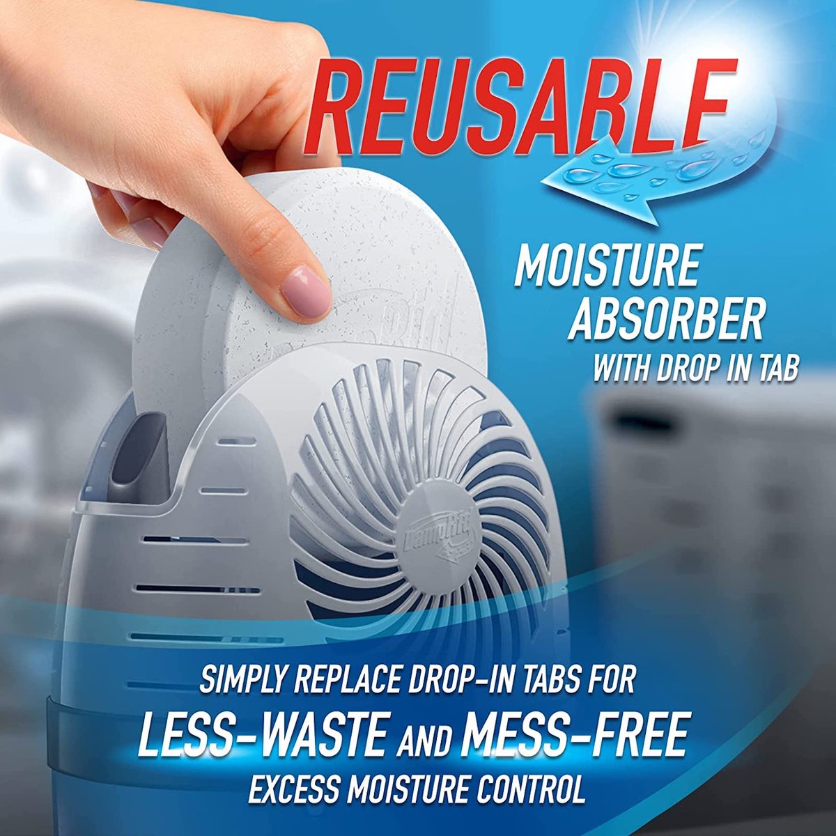 Davsorb Damprid Reusable Moisture Absorber Drop-In Tab Starter - 1 Tab - 170mm ...