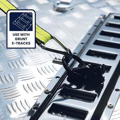 Grunt 50mm Black O Ring E Track Fitting - Heavy-Duty Cargo Securement