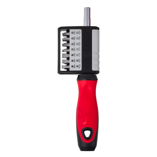 Trojan 14 in 1 Screwdriver Set - 14 CR-V Bits - Red and Black - TJQ0139