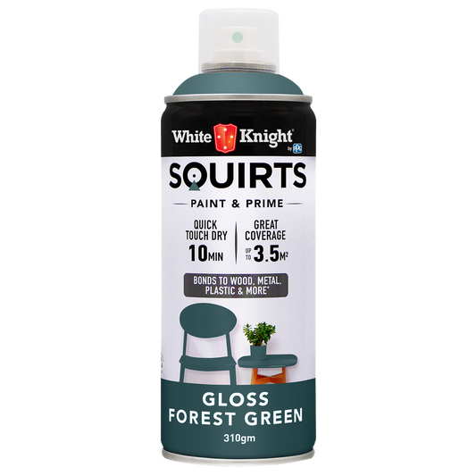 White Knight Squirts Forest Green Gloss Spray Paint 310g Durable Finish