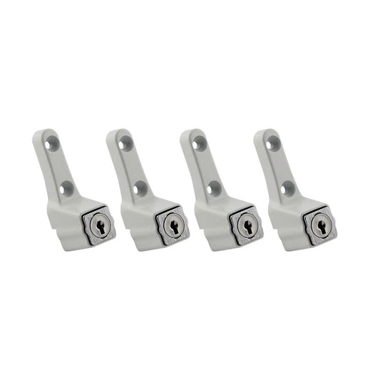 Ikonic Sliding Window Lock - 4 Pack - Metal - White Finish - Auzzistore