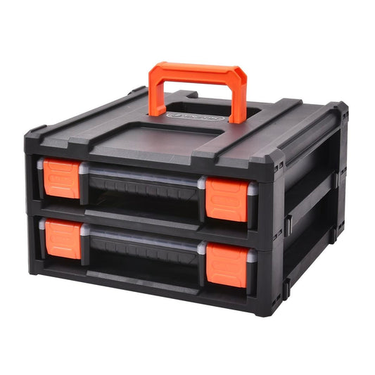 Tactix Modular Storage - 2 Piece - PP - Wall-Mountable, Stackable - Auzzistore