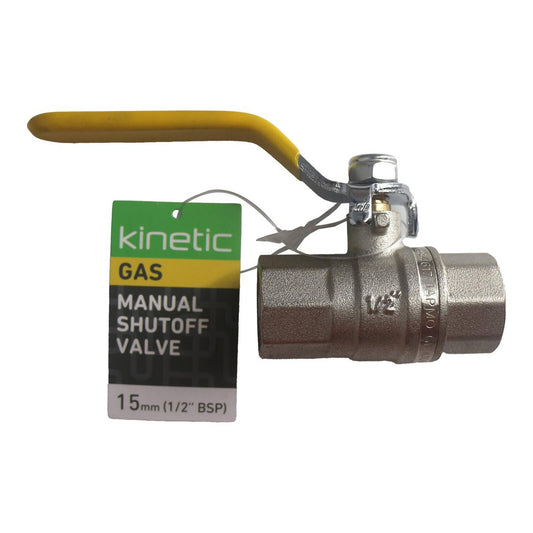 Kinetic 15mm Lever Handle Gas Ball Valve - Gas Isolation - Lead Free Brass – view 2 - Auzzistore