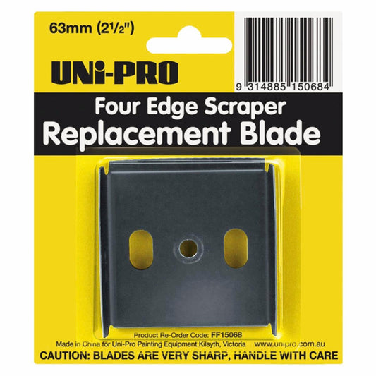 Uni Pro 63mm Carbon Steel Four Edge Scraper Replacement Blade - Auzzistore