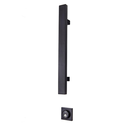 Gainsborough 450mm Matt Black G4 Series Square Pull Handle Entrance Set - Auzzistore