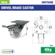 Easyroll 50mm Transparent Swivel Plate Castor 40kg Load Durable
