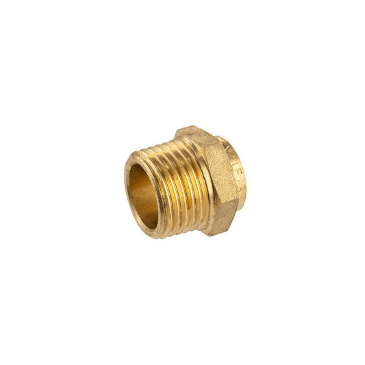 Brasshards 15cx x 15mi Male Connector - Lead-Free Brass - 26mm x 23mm x 22mm - Auzzistore