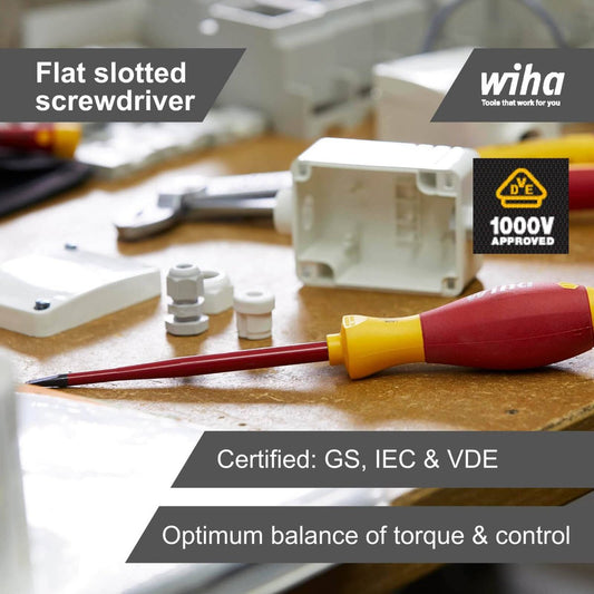 Wiha Flat Screwdriver 3.0x100mm Insulated VDE 1000V Comfort – view 2