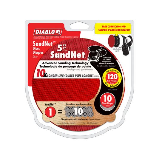 Diablo Orbital Sandnet Discs - 125mm - 10 Pack - Aluminium Oxide - 120 Grit - Auzzistore