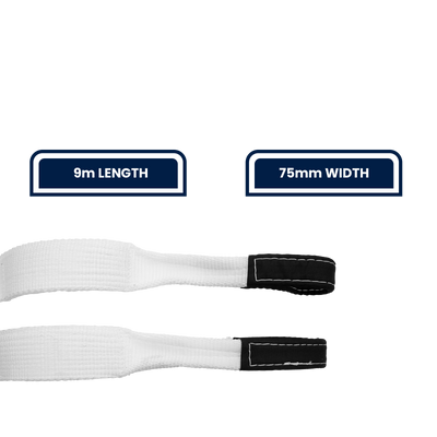 Grunt 75mm x 9m Nylon Snatch Strap - 8,000kg Breaking Strength - Durable Towing Solution