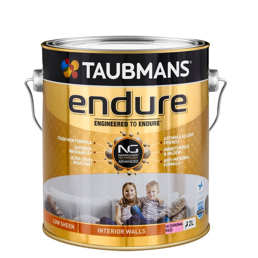 Taubmans 2L Hi C Red Low Sheen Endure Interior Walls Paint 2L - Auzzistore