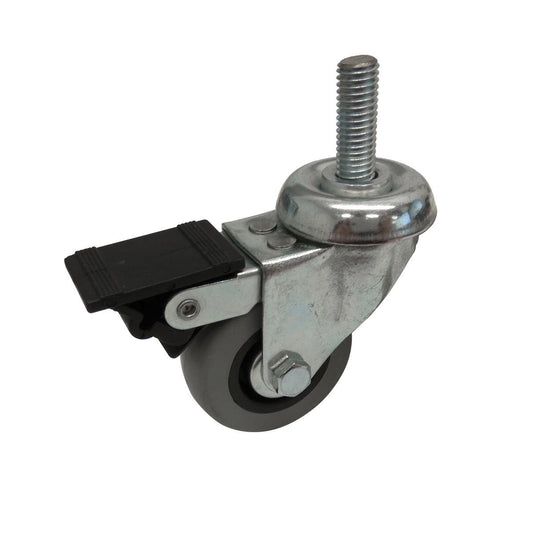 Easyroll 50mm Grey Rubber Swivel Castor 30kg Load Plus Brake - Auzzistore