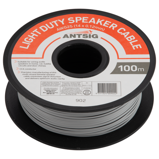 Antsig Light Duty Speaker Cable - 14 x 0.12mm - 1 Meter - Auzzistore
