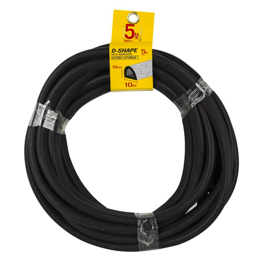 Moroday Black D Shape Self Adhesive Rubber 10x10mm 5m Flexible - Auzzistore