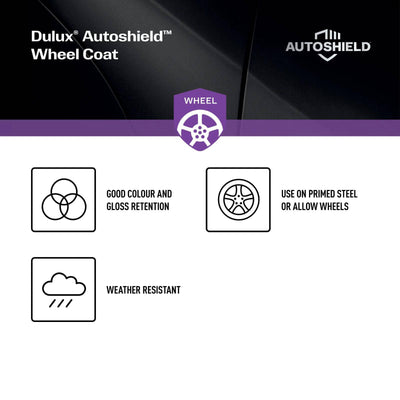 Dulux Autoshield Spray Paint 340g 0.34L Sg Black Wheel Coat - Durable Finish