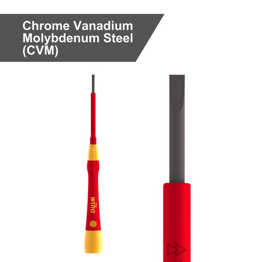 Wiha Precision Insulated Electricians Screwdriver - 3.5 x 65mm - Red - Chrome-vanadium-molybdenum Steel - VDE Certified – view 2