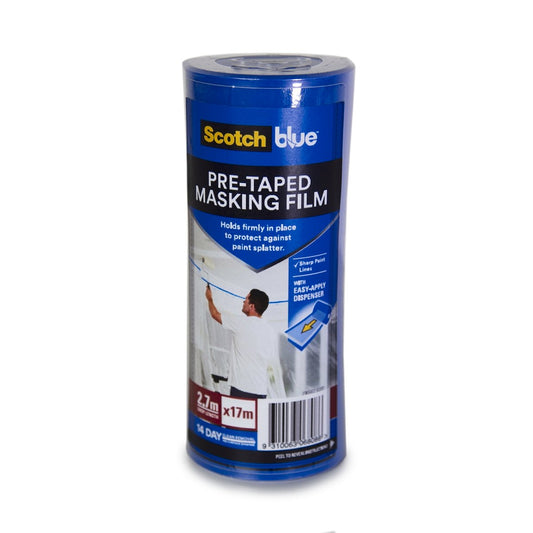 Scotchblue Pretaped Masking Film 2.7m x 17m Plastic Lightweight Protection - Auzzistore