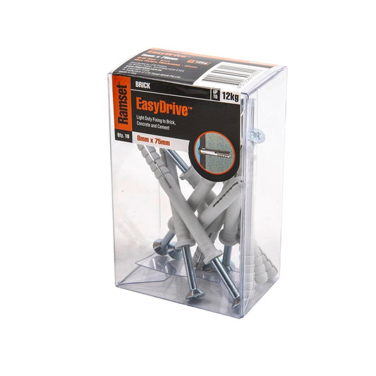 Ramset Easydrive Anchor 8 x 75mm Nylon 10 Pack Quick Install - Auzzistore