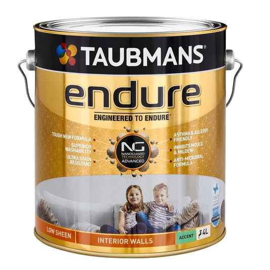 Taubmans 4L Accent Low Sheen Endure Interior Walls Paint - 4L - Stain Resistant - Low Odour - Auzzistore