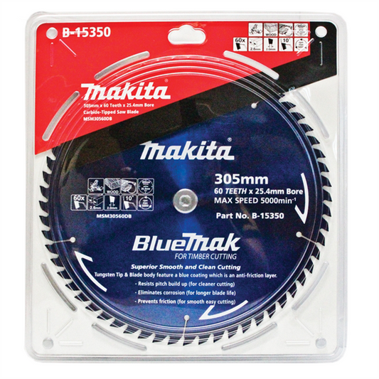 Makita 305mm 60t Bluemak Mitre Saw Blade - Blue