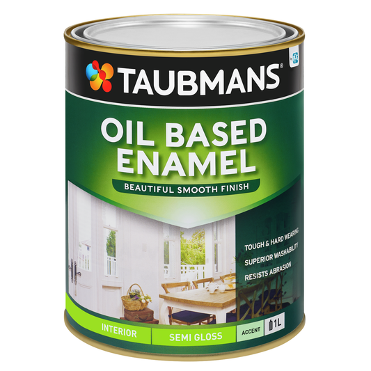Taubmans 1L Accent Semi Gloss Oil Based Enamel - Durable Finish - 1L - Auzzistore