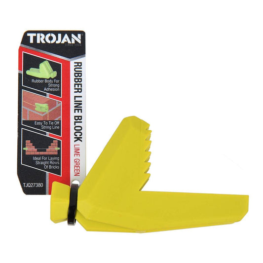 Trojan Rubber Line Block - Bricklaying Tool - 75mm x 33mm x 44mm - Lime Green - Auzzistore