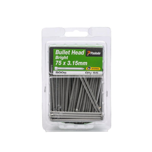 Paslode Bullet Head Nail 75mm 3.15mm Bright Steel 95 Pack - Auzzistore