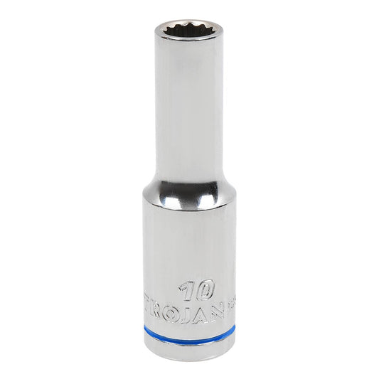 Trojan 1 2dr Deep Socket 10mm - Chrome Vanadium - 12-Point Design - Lifetime Warranty - Auzzistore