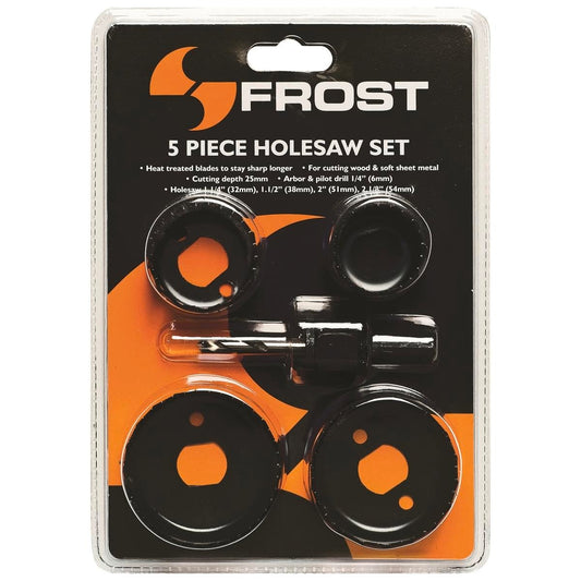 Frost Holesaw Set - 5 Piece - Carbon Steel - 25mm Cutting Depth - Auzzistore