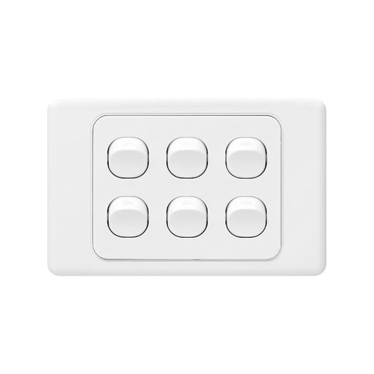 DETA Six Gang Switch - 6 Gang - Polycarbonate - Easy To Use - Auzzistore