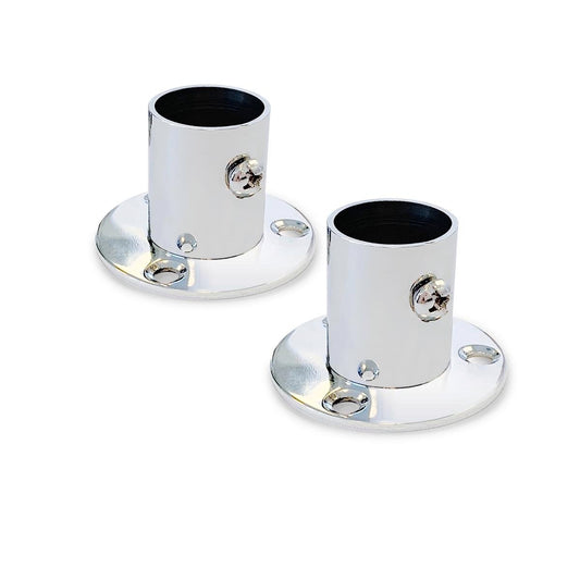 Sandleford 19mm Modern Rod Fitting Bracket 2 Pack - Chrome - Steel - 48mm - Auzzistore