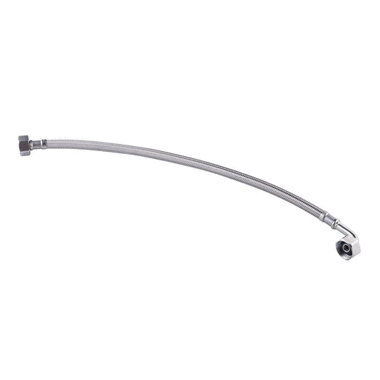 Kinetic 300mm Stainless Steel Flexible Braided Hose Bent Elbow Connector - Durable Water Connection - 1/2" Female BSP
