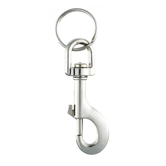 Taskmaster Nickel Plated Snap Hook with Key Ring - 81x12mm - 4 Pack - Durable