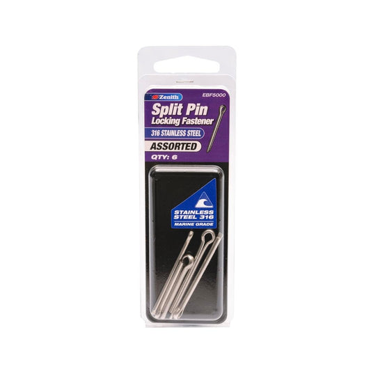 Zenith Split Pin - 3mm - 6 Pack - Stainless Steel - Corrosion Resistant - Auzzistore