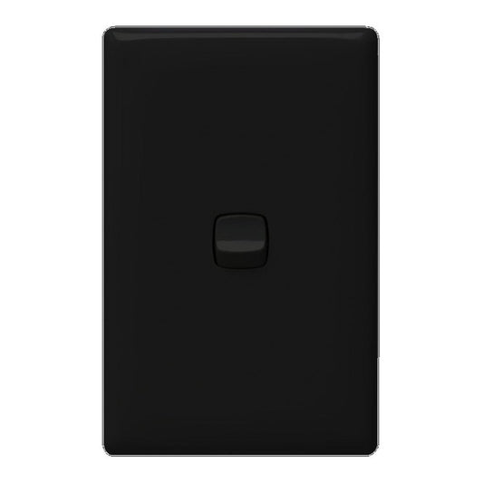 HPM Linea Wall Switch - 1 Gang - Gloss Black - Low Profile Design - Auzzistore