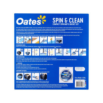 Oates Spin & Clean Compact Spin Mop & Bucket Set