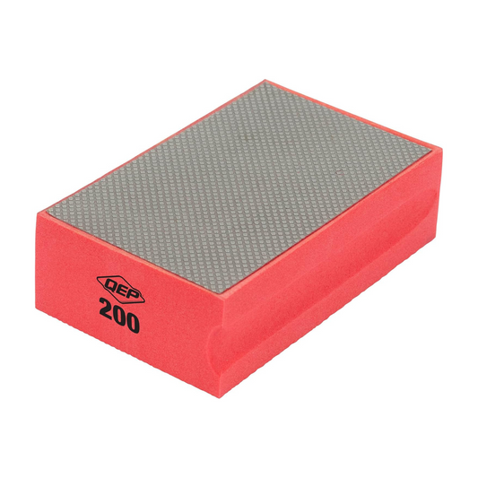 QEP 200 Grit Diamond Sanding Block - 60mm x 95mm - Smoothing Tool for Tile, Stone, Glass, Ceramic, Marble - Auzzistore