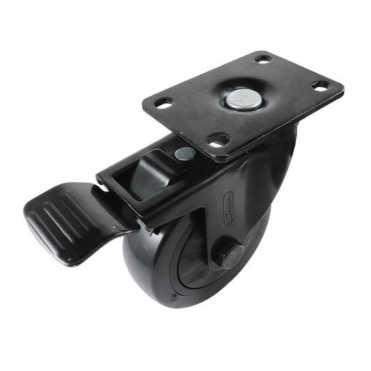 Easyroll Castor - 100mm - Black PVC - Swivel with Brake - Auzzistore