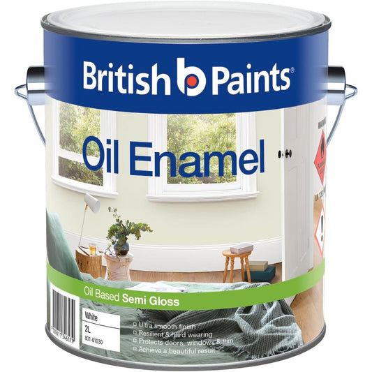 British Paints Enamel Paint - 2L - Synthetic Polymer - Semi Gloss - Auzzistore